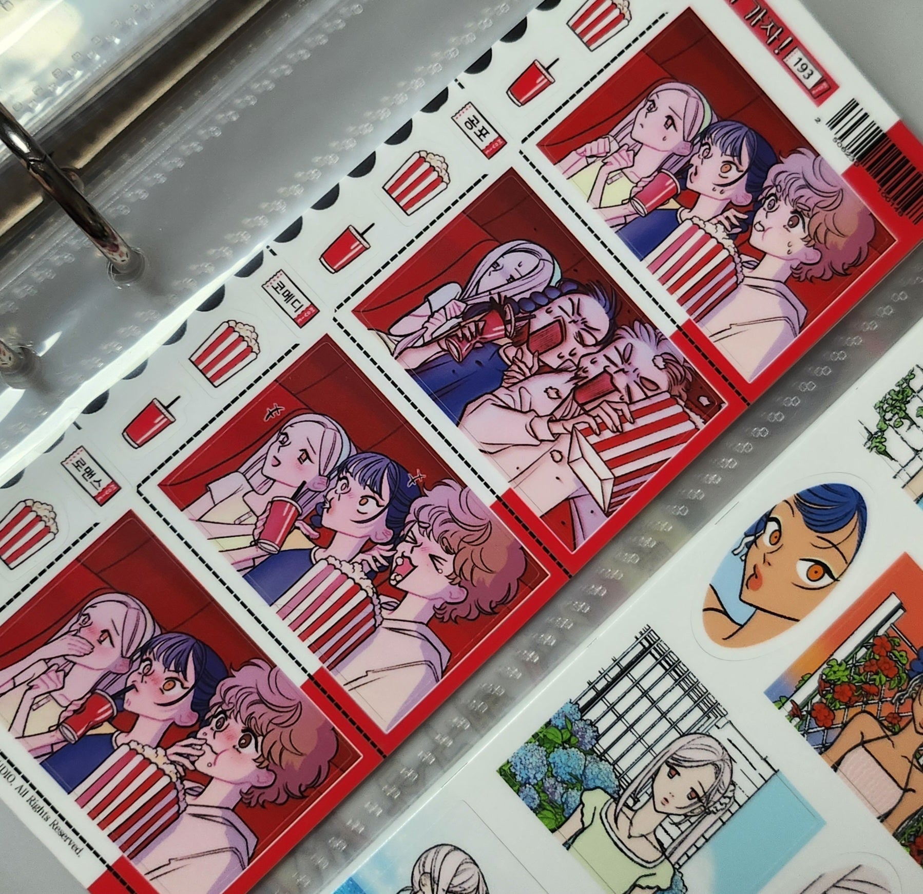 [ST13] NEW Studio 193 'Let's Go Watch Movie!' Removable Sticker Sheet - Studio 193__korean_sticker_stationery
