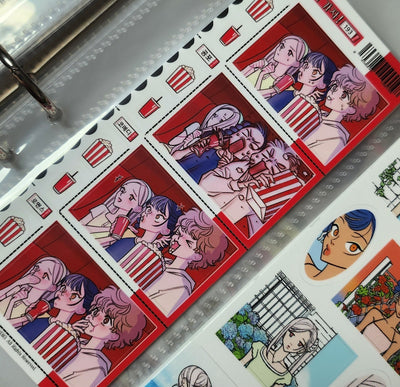 [ST13] NEW Studio 193 'Let's Go Watch Movie!' Removable Sticker Sheet - Studio 193__korean_sticker_stationery