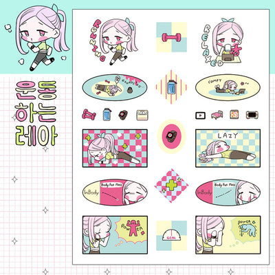 [ST14] NEW Studio 193 'Petite Leah' Clear Sticker Sheet - Studio 193__korean_sticker_stationery