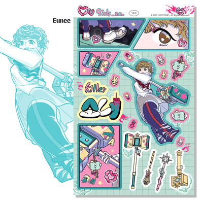 [ST16] NEW Studio 193 'Killer Girls' Removable Sticker Sheet (options) - Studio 193_ST16S1 - Eunee_korean_sticker_stationery