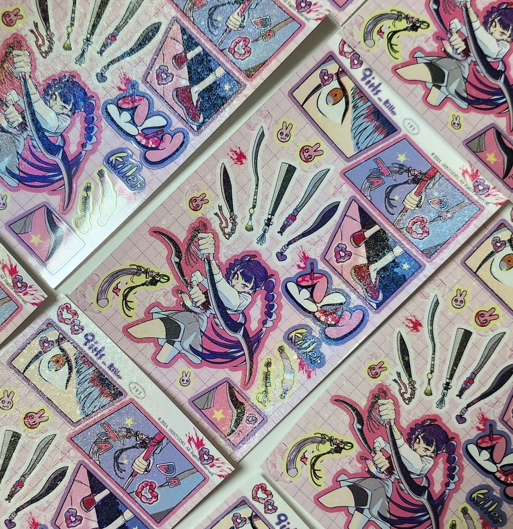 [ST16] NEW Studio 193 'Killer Girls' Removable Sticker Sheet (options) - Studio 193_ST16S2 - Nikki_korean_sticker_stationery
