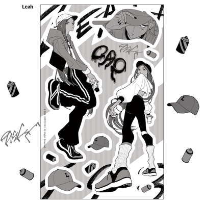 [ST17] NEW Studio 193 'CAP' Removable Sticker Sheet (options) - Studio 193_ST17S2 - Leah_korean_sticker_stationery