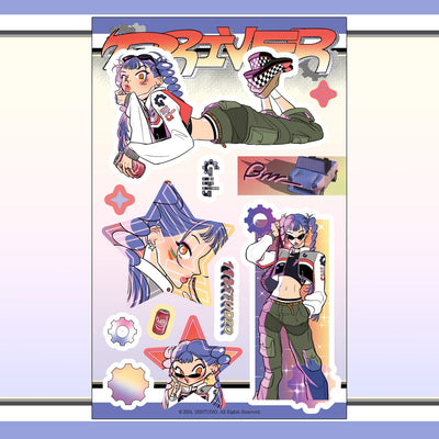 [ST19] NEW Studio 193 'Driver' Removable Sticker Sheet (options) - Studio 193_ST19S1 - Nikki_korean_sticker_stationery