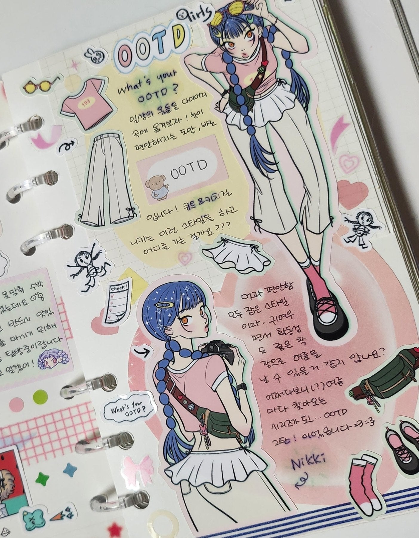 [ST23] NEW Studio 193 'OOTD 2' Removable Sticker Sheet (options) - Studio 193_ST23S1 - Nikki_korean_sticker_stationery
