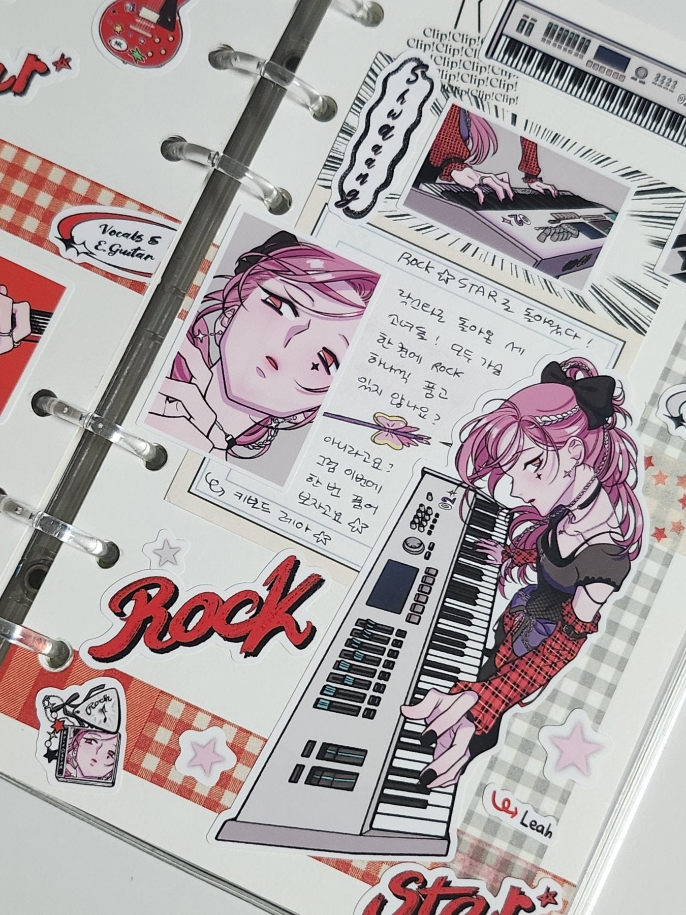 [ST27] NEW Studio 193 'Rockstar' Removable Sticker Sheet (options) - Studio 193_ST27S2 - Keybaord (Leah)_korean_sticker_stationery