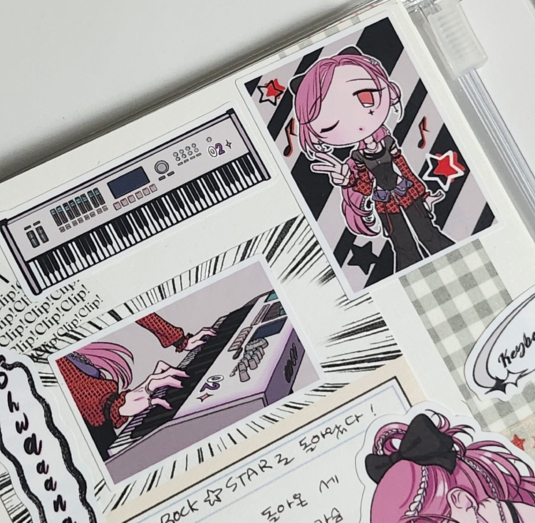 [ST27] NEW Studio 193 'Rockstar' Removable Sticker Sheet (options) - Studio 193_ST27S2 - Keybaord (Leah)_korean_sticker_stationery