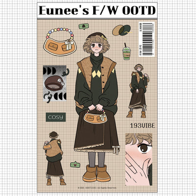 [ST31] NEW Studio 193 'F/W OOTD Eunee' Removable Sticker Sheet - Studio 193__korean_sticker_stationery