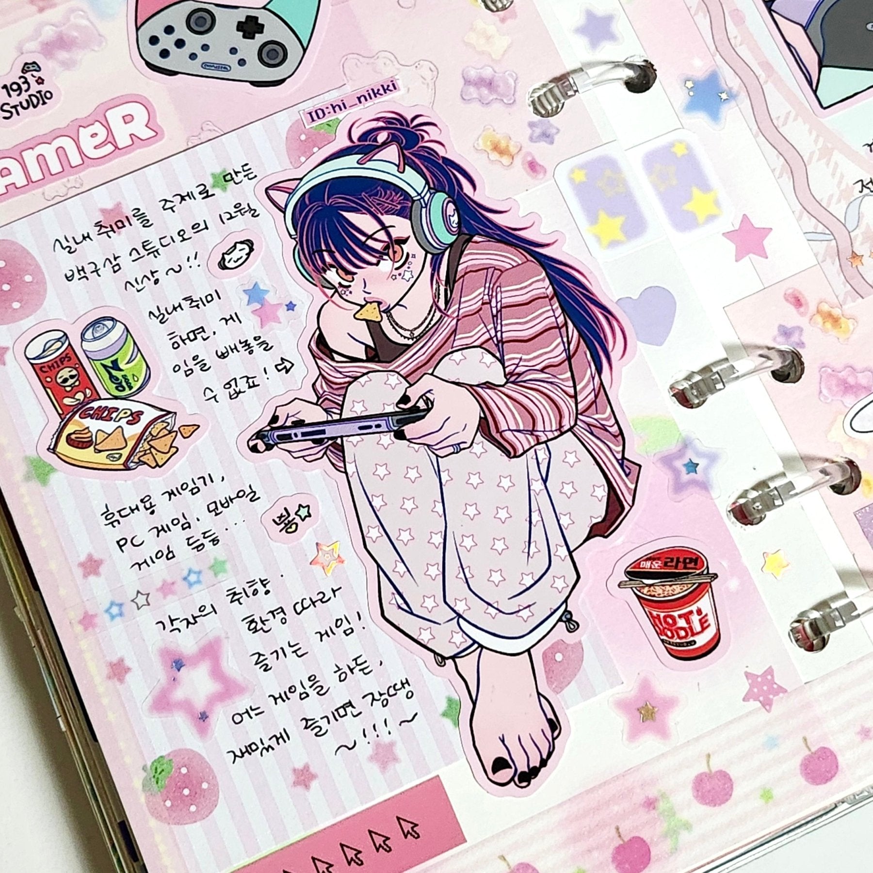 [ST32] NEW Studio 193 'Gamer' Removable Sticker Sheet - Studio 193__korean_sticker_stationery