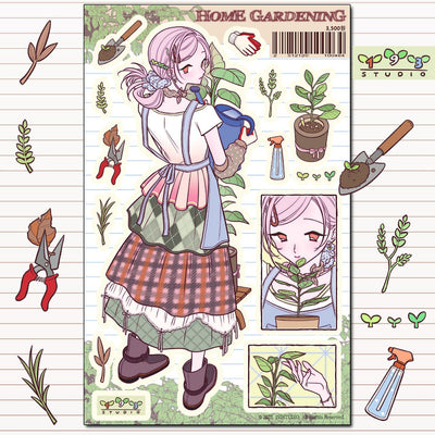 [ST32] NEW Studio 193 'Home Gardening' Removable Sticker Sheet - Studio 193__korean_sticker_stationery