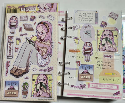 [ST34] NEW Studio 193 'Let's Read' Removable Sticker Sheet - Studio 193__korean_sticker_stationery