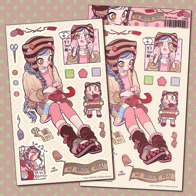 [ST35] NEW Studio 193 'Going to Knit it All!' Removable Sticker Sheet - Studio 193__korean_sticker_stationery