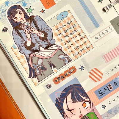 [ST38] NEW Studio 193 'Girls in the City' Removable Sticker Sheet (options) - Studio 193_ST38S1 - (1)_korean_sticker_stationery