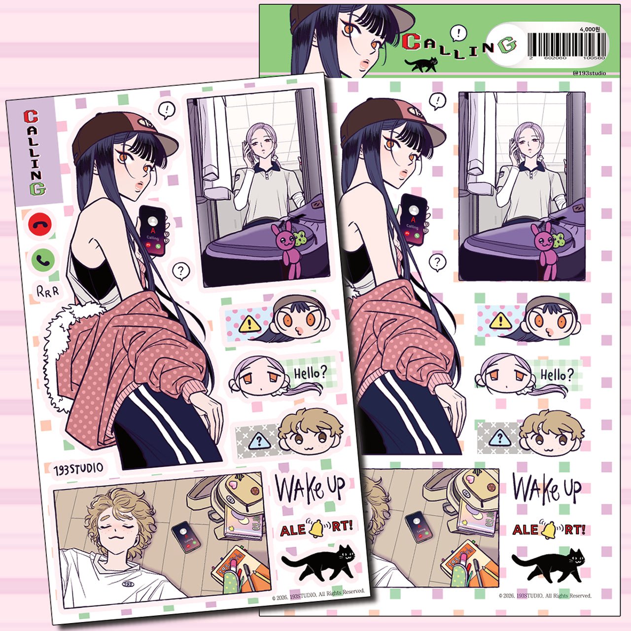 [ST39] NEW Studio 193 'Calling' Removable Sticker Sheet - Studio 193__korean_sticker_stationery