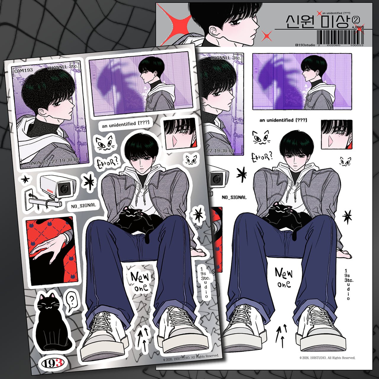 [ST40] NEW Studio 193 'Identity Unknown' Removable Sticker Sheet (options) - Studio 193_ST40S2 - 2 (Boy)_korean_sticker_stationery