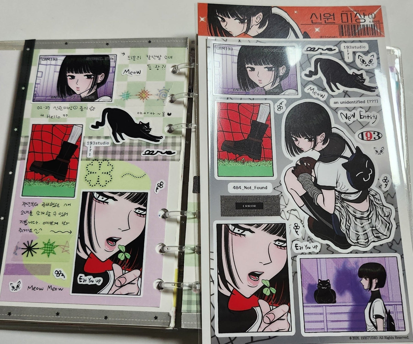 [ST40] NEW Studio 193 'Identity Unknown' Removable Sticker Sheet (options) - Studio 193_ST40S1 - 1 (Girl)_korean_sticker_stationery