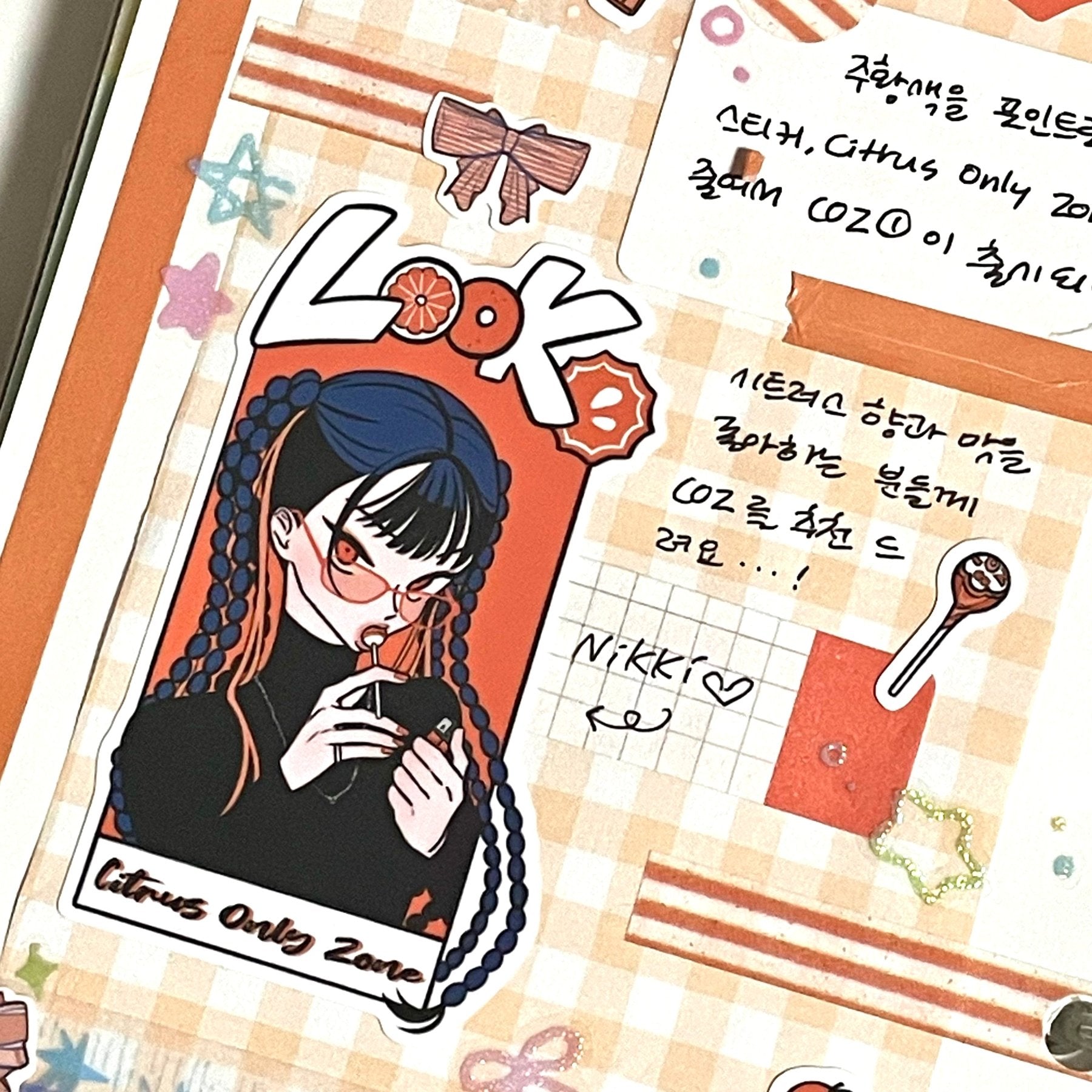 [ST41] NEW Studio 193 'COZ' Removable Sticker Sheet (options) - Studio 193_ST41S1 - 1 (Orange)_korean_sticker_stationery