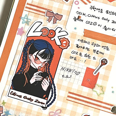 [ST41] NEW Studio 193 'COZ' Removable Sticker Sheet (options) - Studio 193_ST41S1 - 1 (Orange)_korean_sticker_stationery