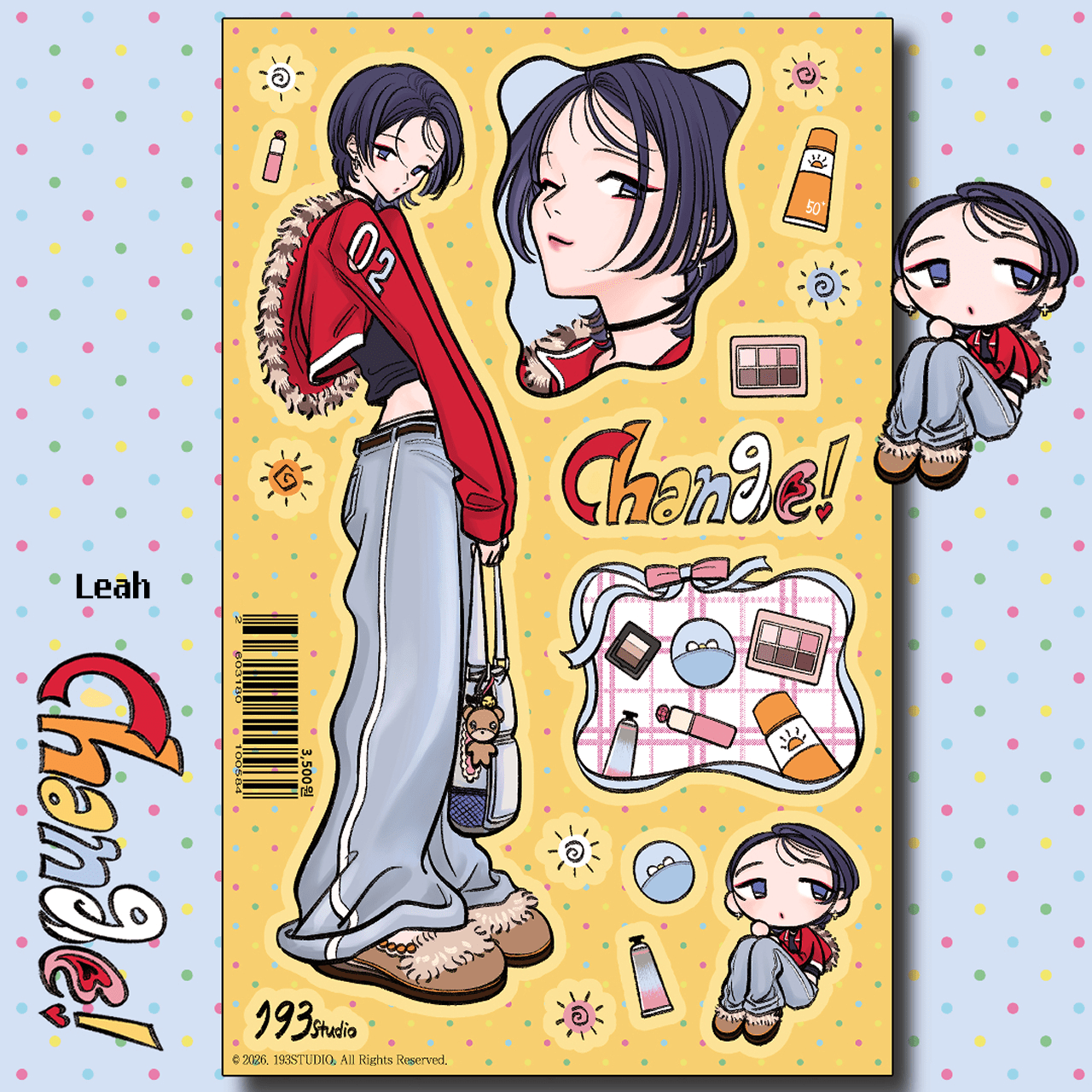 [ST42] NEW Studio 193 'Change' Removable Sticker Sheet (options) - Studio 193_ST42S2 - Leah_korean_sticker_stationery