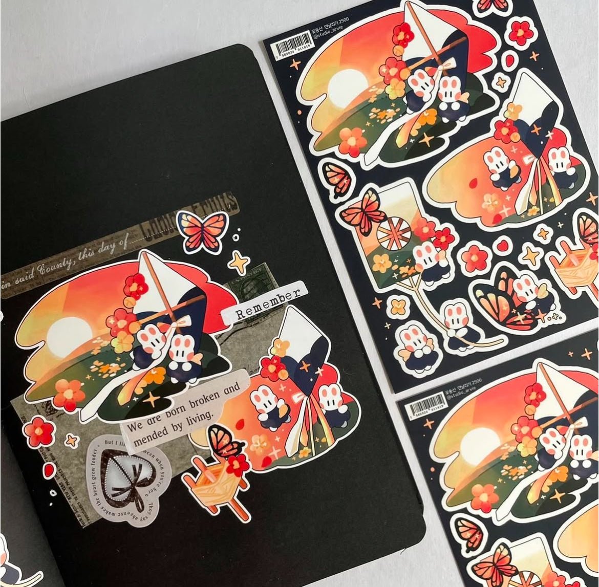 [STA15] Studio Arvie Lunar New Year (Seol) Pack (Pack/Single) - Studio Arvie_STA15S3 - Kite Flying_korean_sticker_stationery