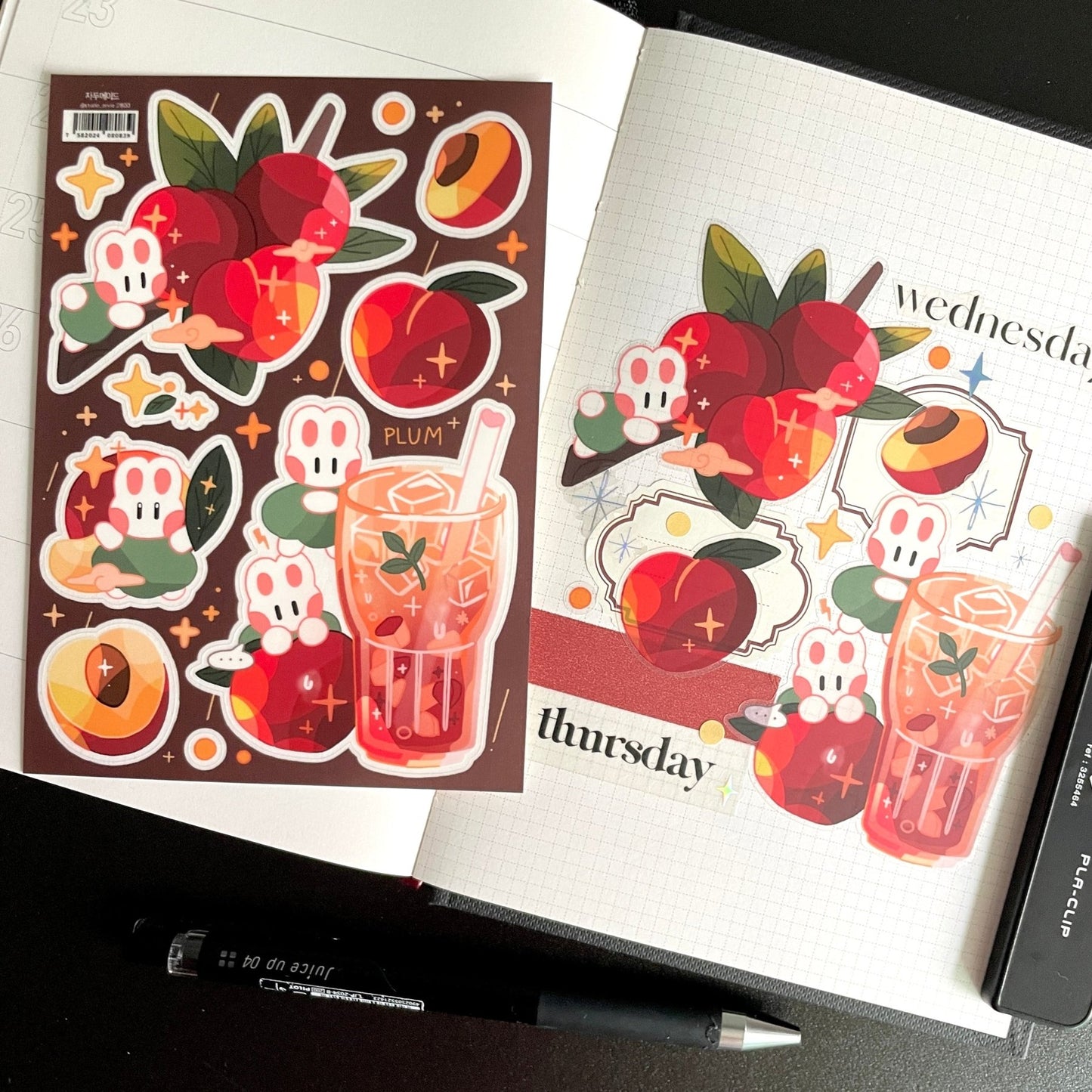 [STA24] Studio Arvie Late Night Cafe Sticker Pack (Singles/Pack) - Studio Arvie_STA24S4 - Plum_korean_sticker_stationery