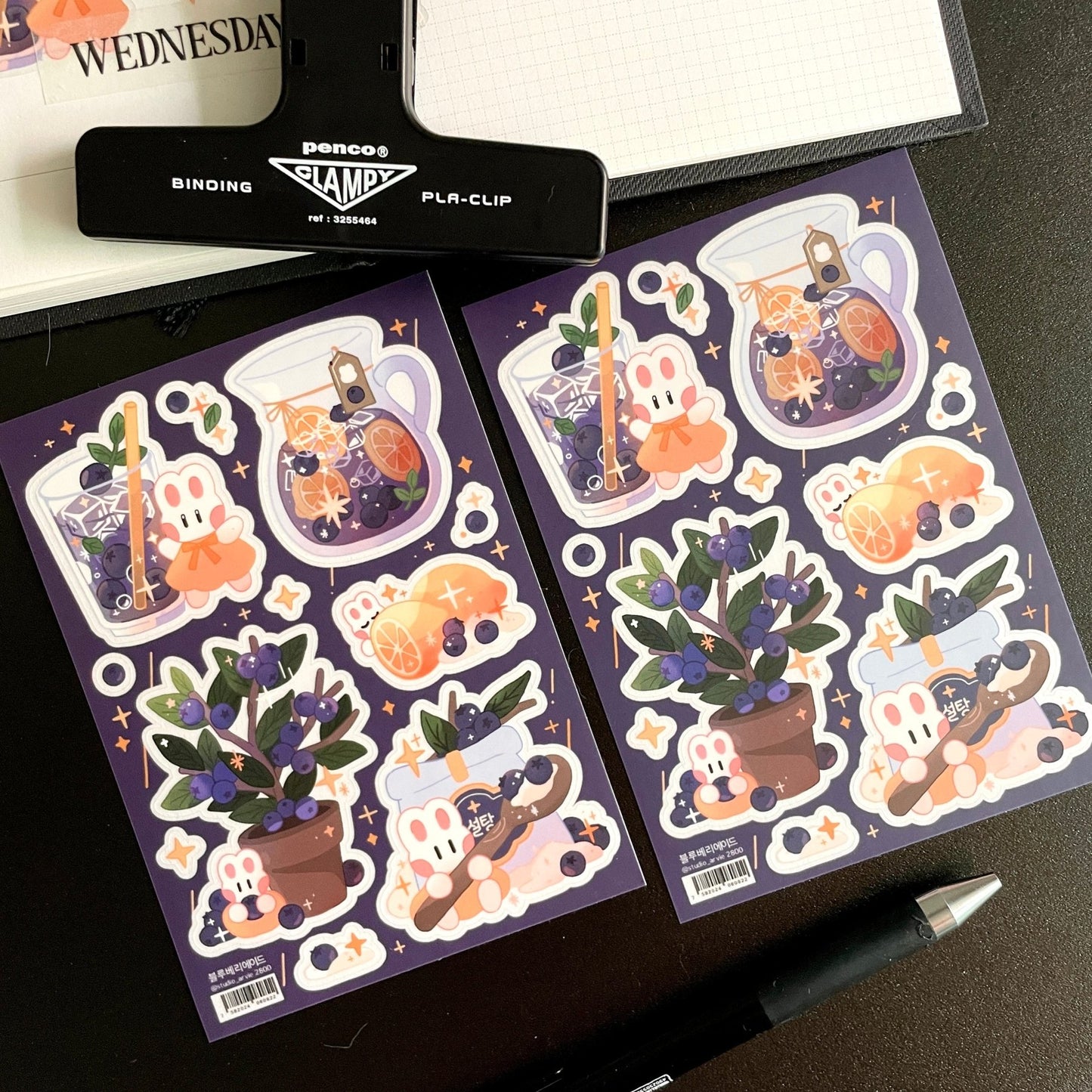 [STA24] Studio Arvie Late Night Cafe Sticker Pack (Singles/Pack) - Studio Arvie_STA24S2 - Blueberry_korean_sticker_stationery
