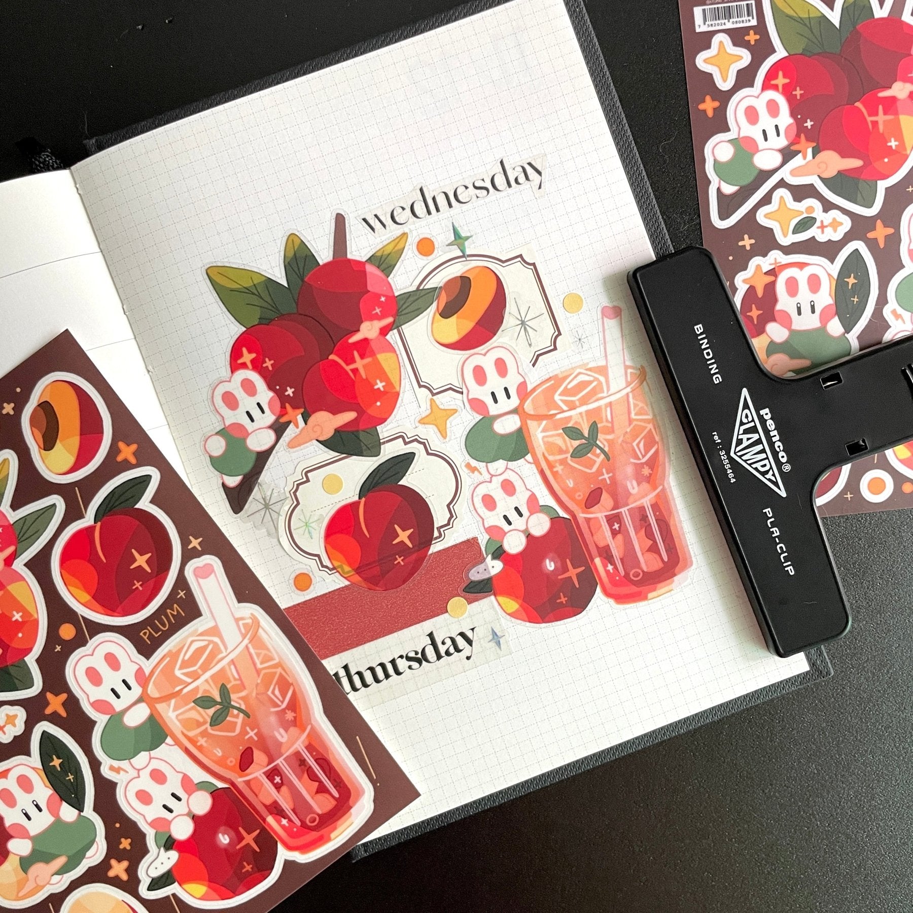 [STA24] Studio Arvie Late Night Cafe Sticker Pack (Singles/Pack) - Studio Arvie_STA24S4 - Plum_korean_sticker_stationery