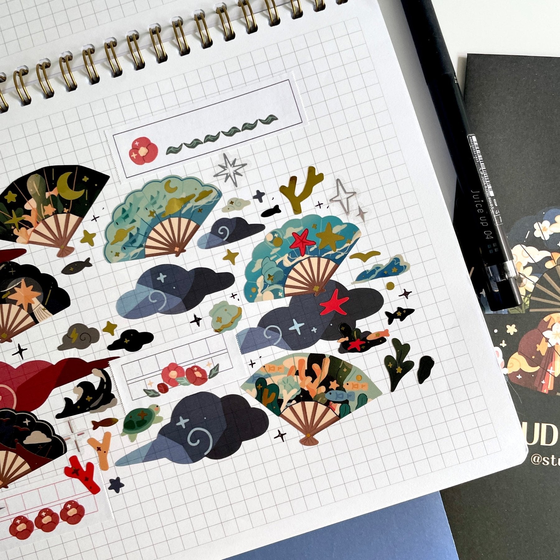 [STA29] Studio Arvie Indangsu Treasure Sticker Pack (Singles/Pack) - Studio Arvie_STA29S3 - Fan: Calm Wind_korean_sticker_stationery