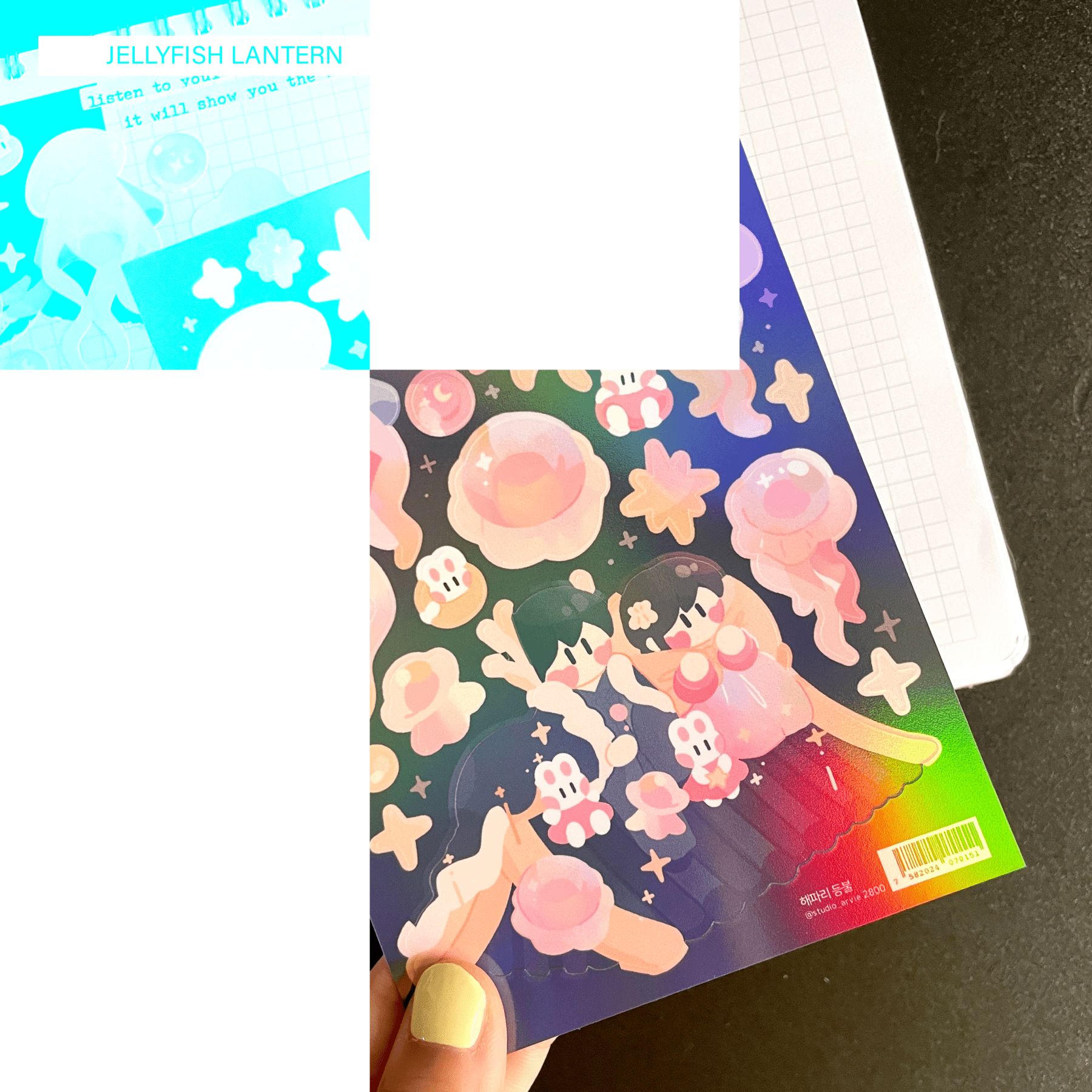 [STA29] Studio Arvie Indangsu Treasure Sticker Pack (Singles/Pack) - Studio Arvie_STA29S6 - Jellyfish Lantern_korean_sticker_stationery