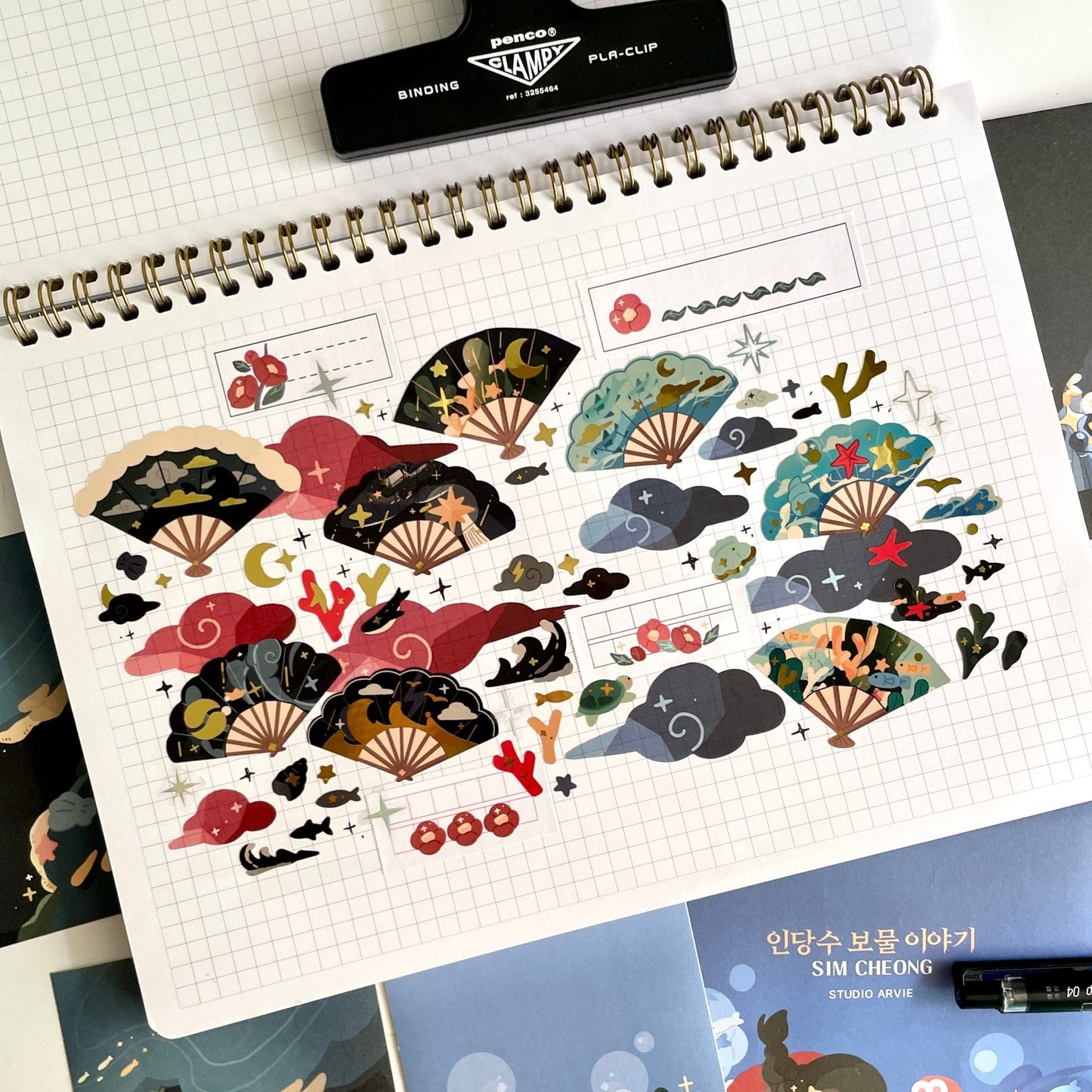 [STA29] Studio Arvie Indangsu Treasure Sticker Pack (Singles/Pack) - Studio Arvie_STA29S3 - Fan: Calm Wind_korean_sticker_stationery