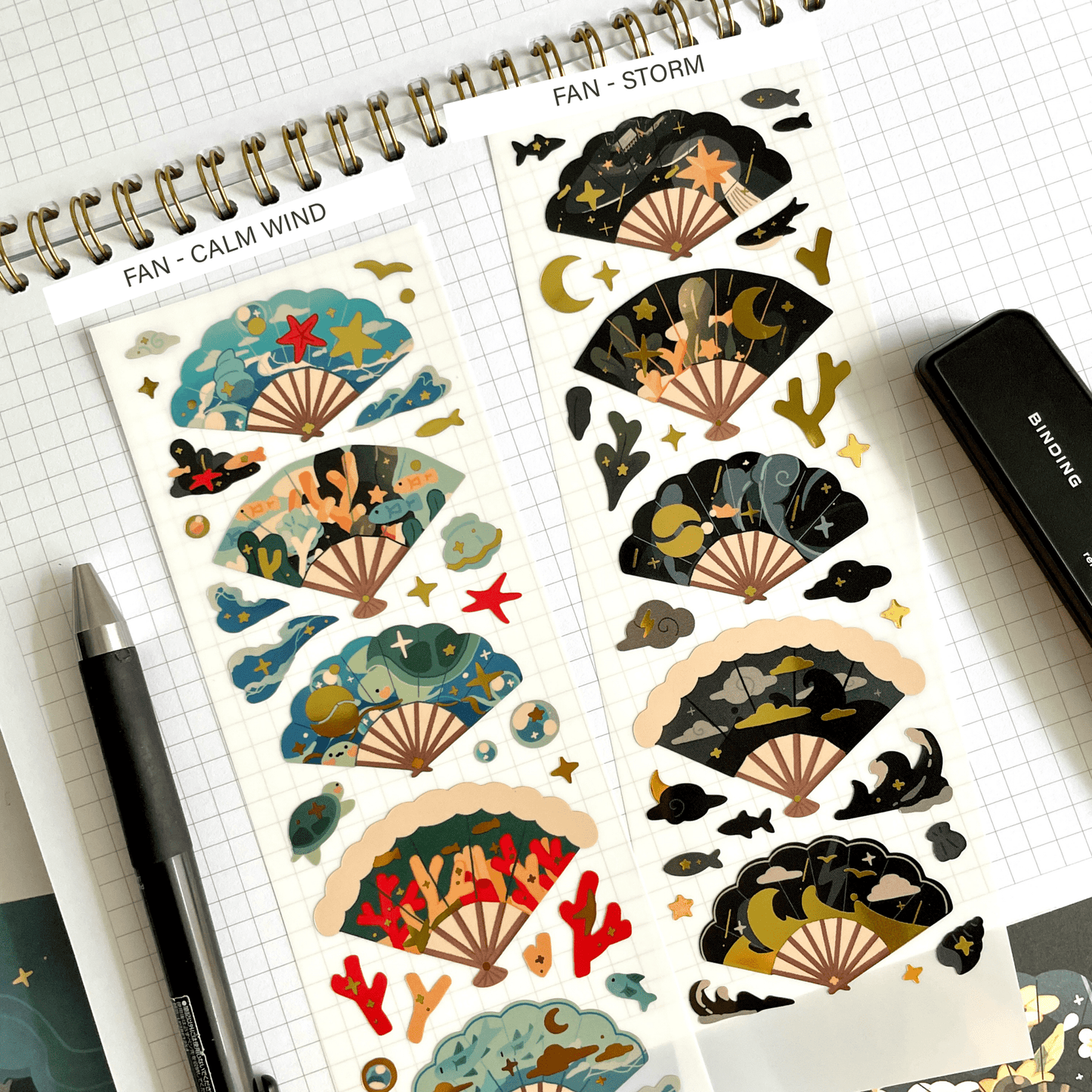 [STA29] Studio Arvie Indangsu Treasure Sticker Pack (Singles/Pack) - Studio Arvie_STA29S3 - Fan: Calm Wind_korean_sticker_stationery