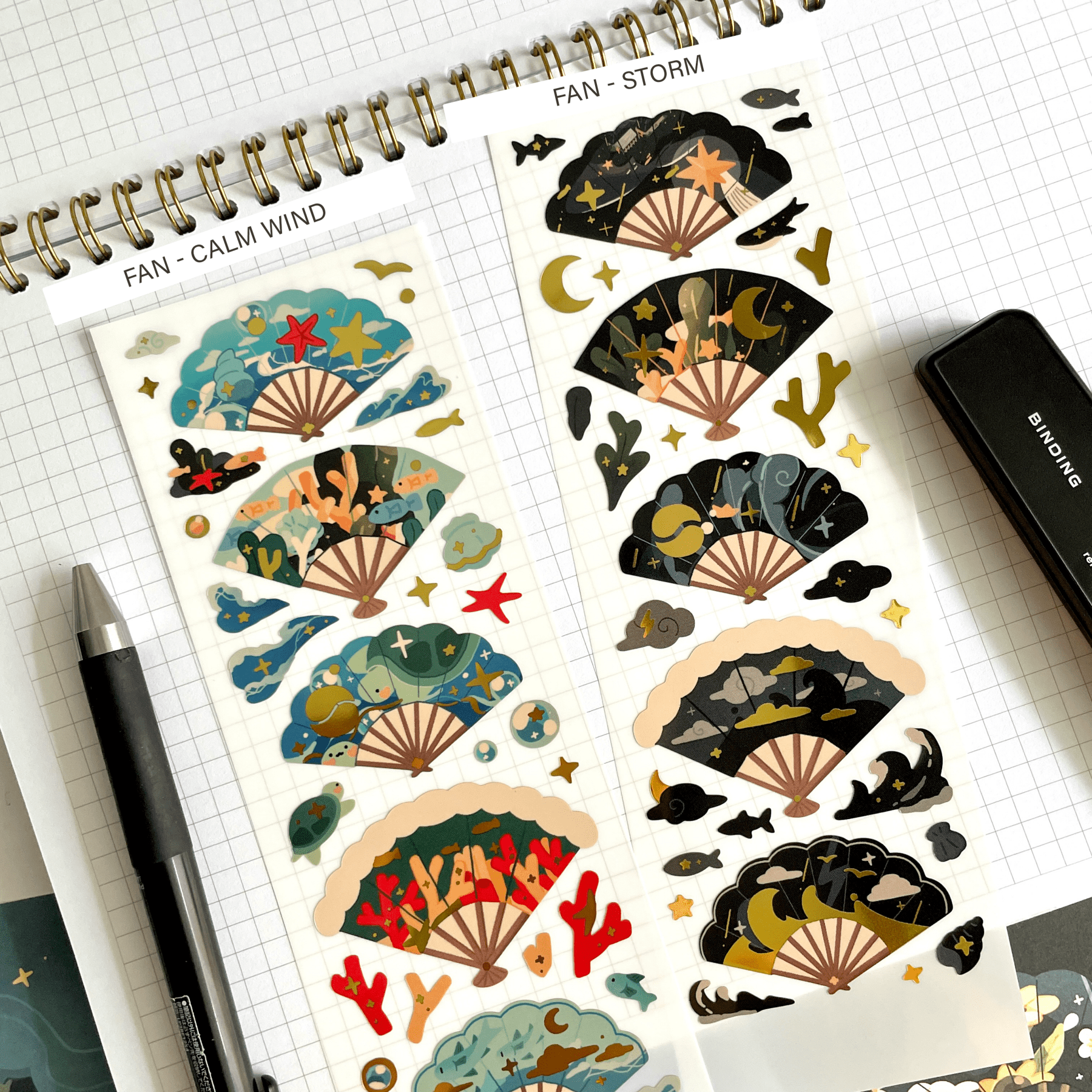 [STA29] Studio Arvie Indangsu Treasure Sticker Pack (Singles/Pack) - Studio Arvie_STA29S3 - Fan: Calm Wind_korean_sticker_stationery
