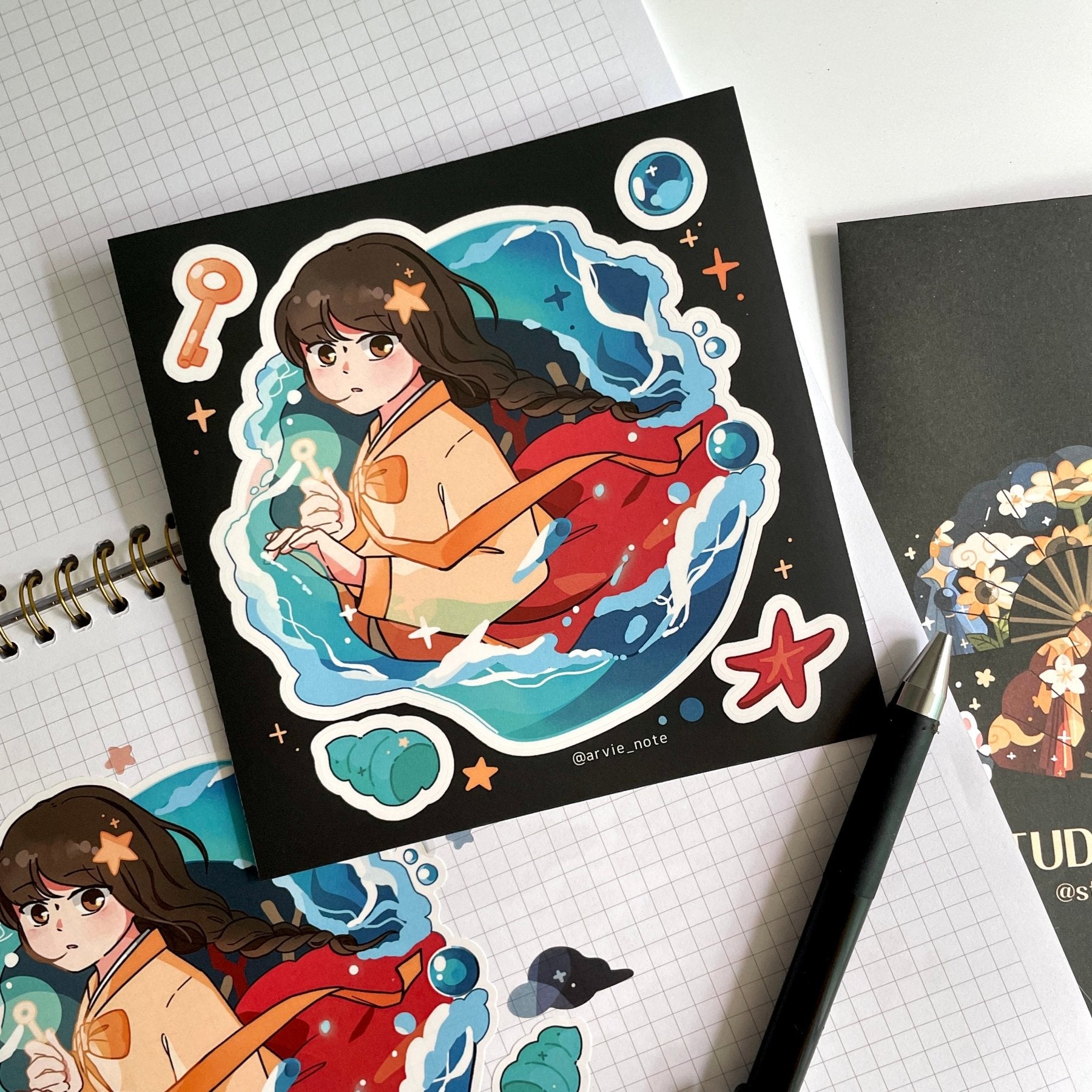 [STA30] Studio Arvie 'Arvie Note Simchung' Big Sticker Sheet - Studio Arvie__korean_sticker_stationery