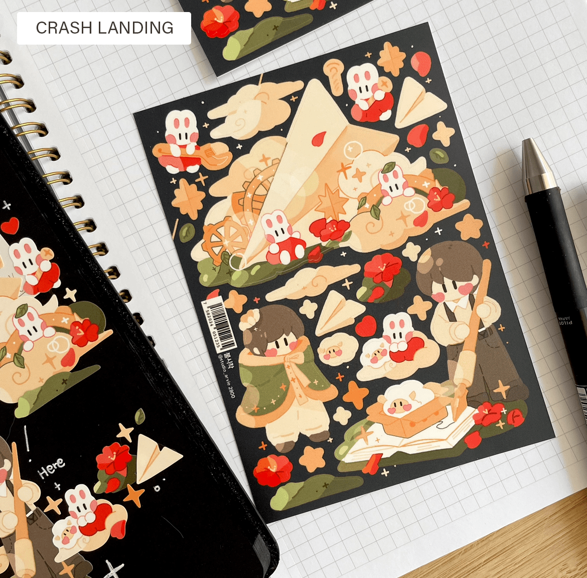 [STA32] Studio Arvie Boy's World Sticker Pack (Singles/Pack) - Studio Arvie_STA32S1 - Crash Landing_korean_sticker_stationery
