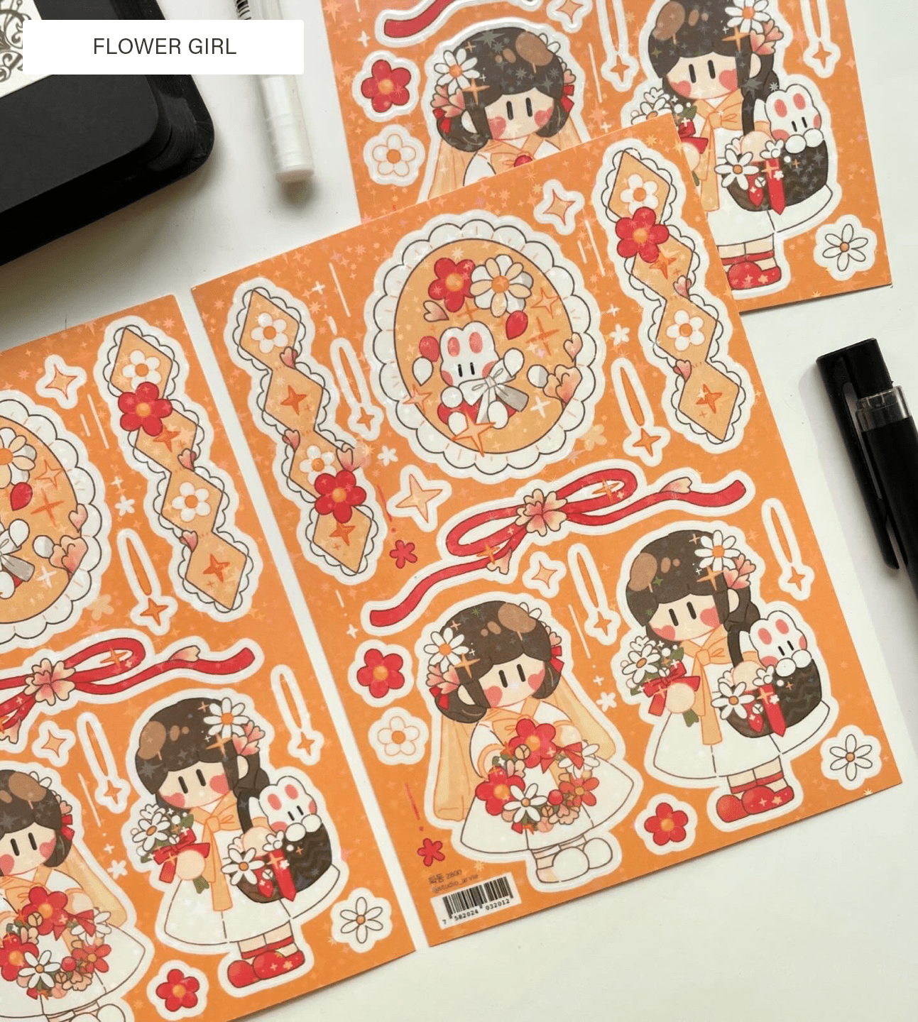 [STA33] Studio Arvie Wedding Pledge Sticker Pack (Singles/Pack) - Studio Arvie_STA33S4 - Flower Girl_korean_sticker_stationery