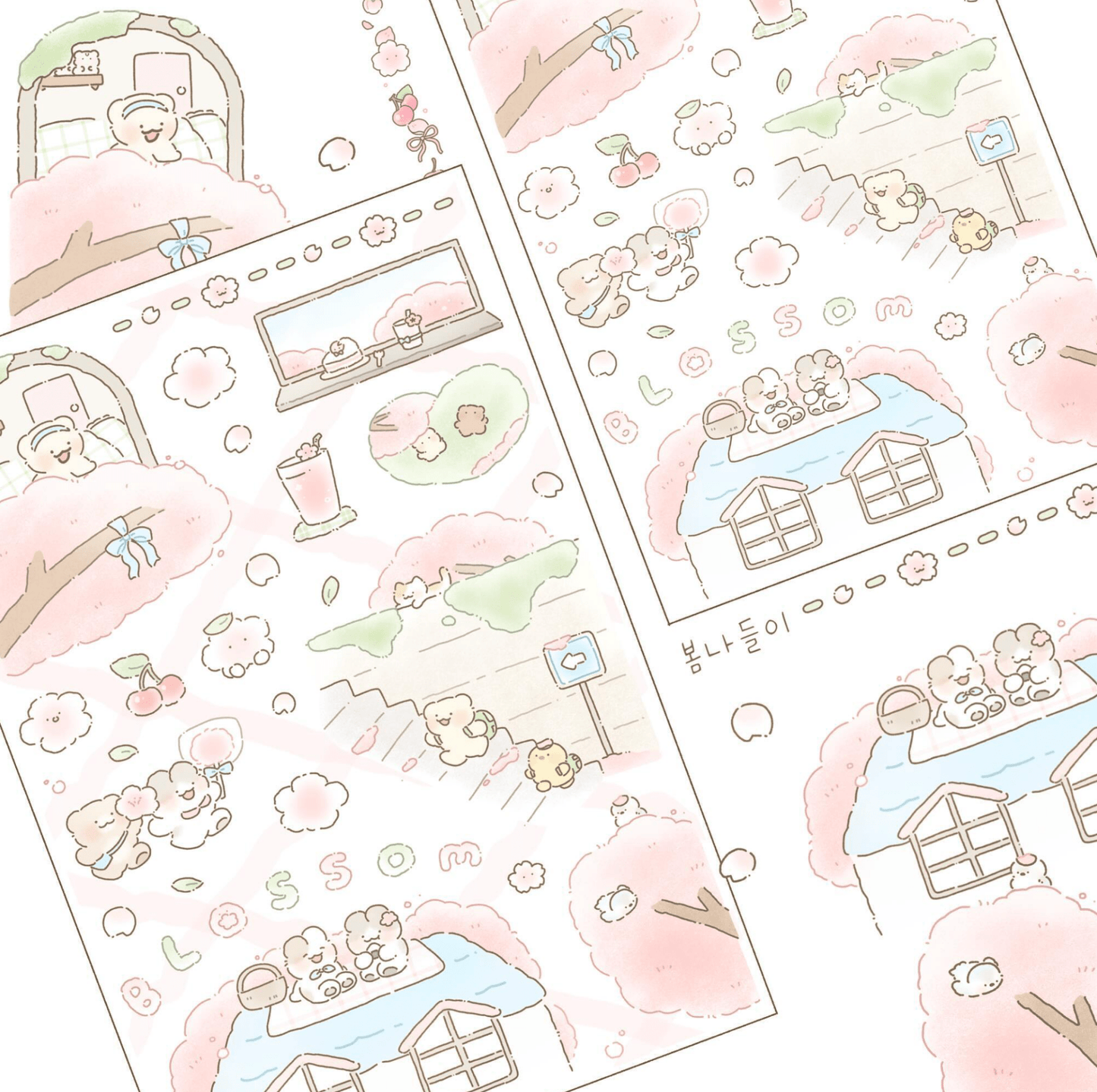 [SY07] Syomsyom Picnic Pack (Singles/Pack) - Syomsyom_SY07S1 - Cherry Blossom_korean_sticker_stationery