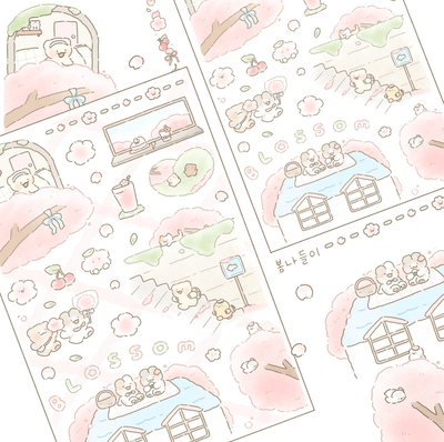 [SY07] Syomsyom Picnic Pack (Singles/Pack) - Syomsyom_SY07S1 - Cherry Blossom_korean_sticker_stationery