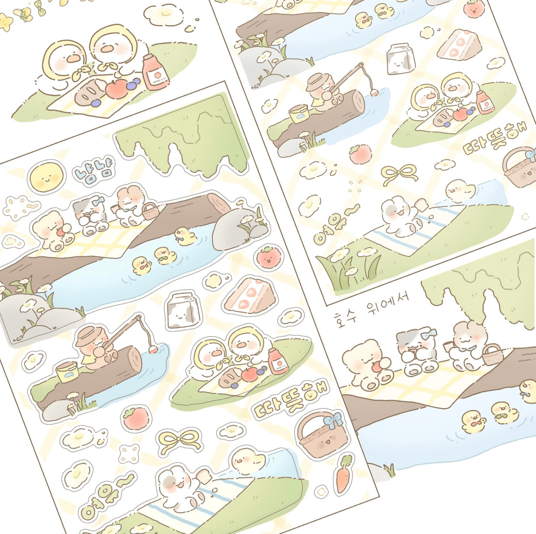[SY07] Syomsyom Picnic Pack (Singles/Pack) - Syomsyom_SY07S3 - Picnic Pond_korean_sticker_stationery