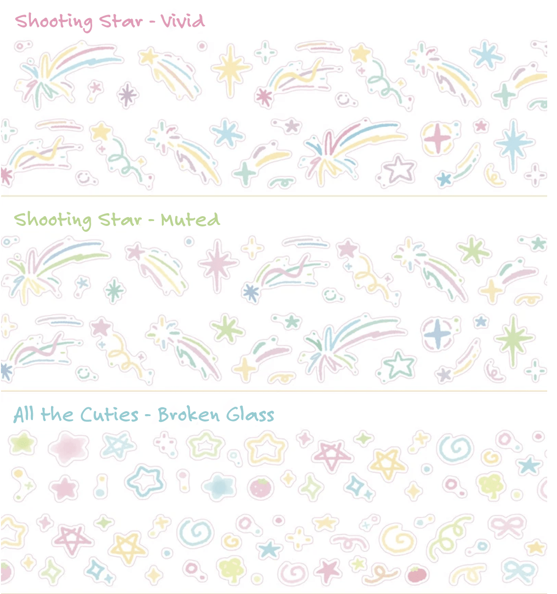 [SY79] Syom Kisscut Masking Tape (options) - Syomsyom_SY79S1 - Shooting Star (Vivid)_korean_sticker_stationery