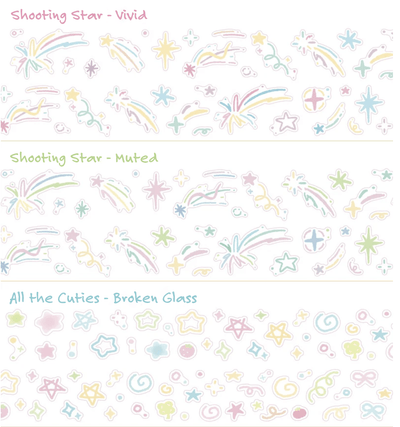 [SY79] Syom Kisscut Masking Tape (options) - Syomsyom_SY79S1 - Shooting Star (Vivid)_korean_sticker_stationery