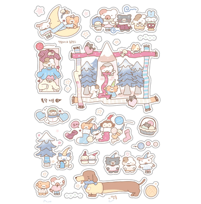[SY91] NEW Syom x Mangle Collaboration 'Cozy Winter Props' Sticker Pack - Syomsyom__korean_sticker_stationery