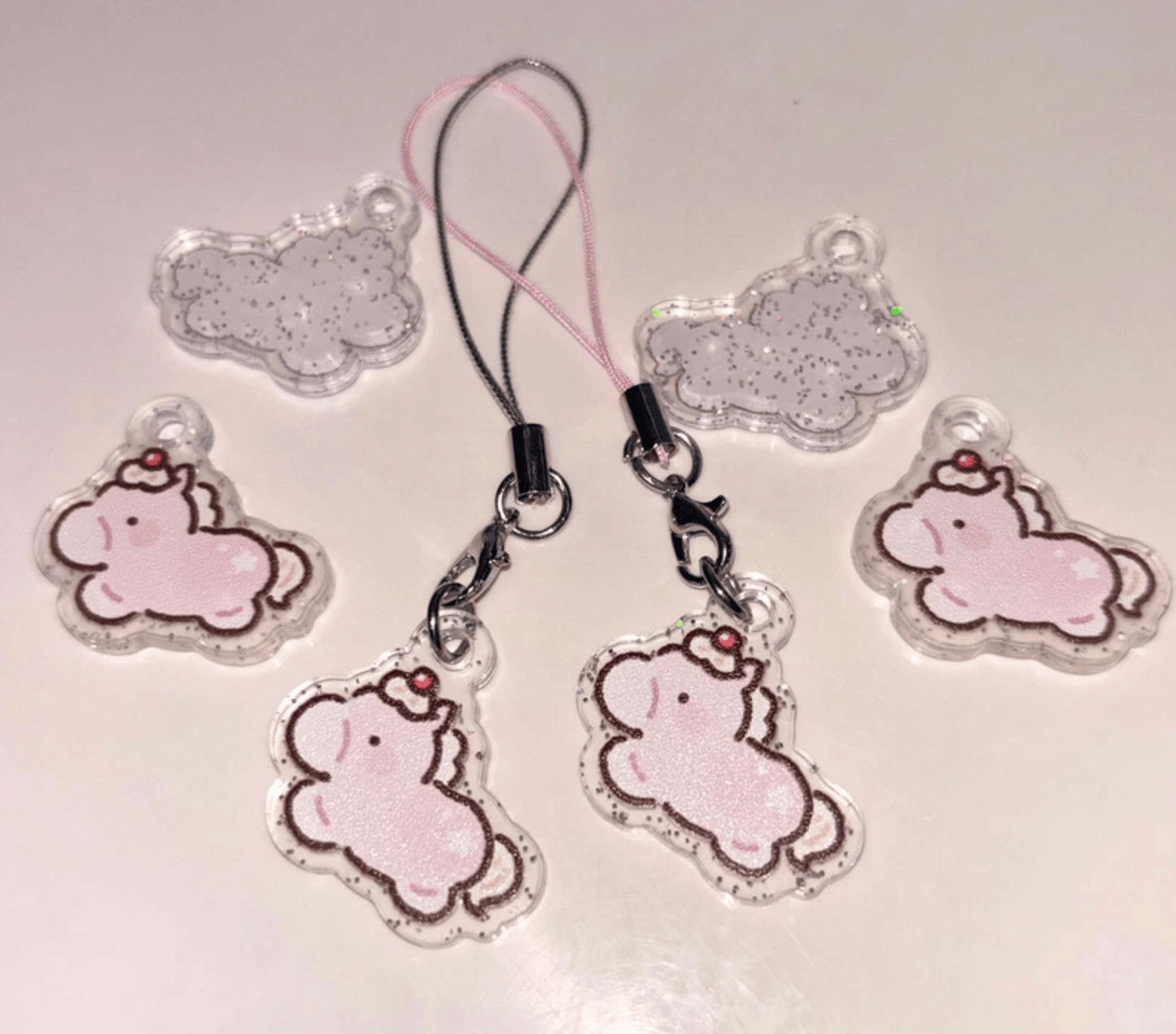 [SY97] NEW Syom 'Strawberry Horse' Glitter Acrylic Keyring - Syomsyom__korean_sticker_stationery