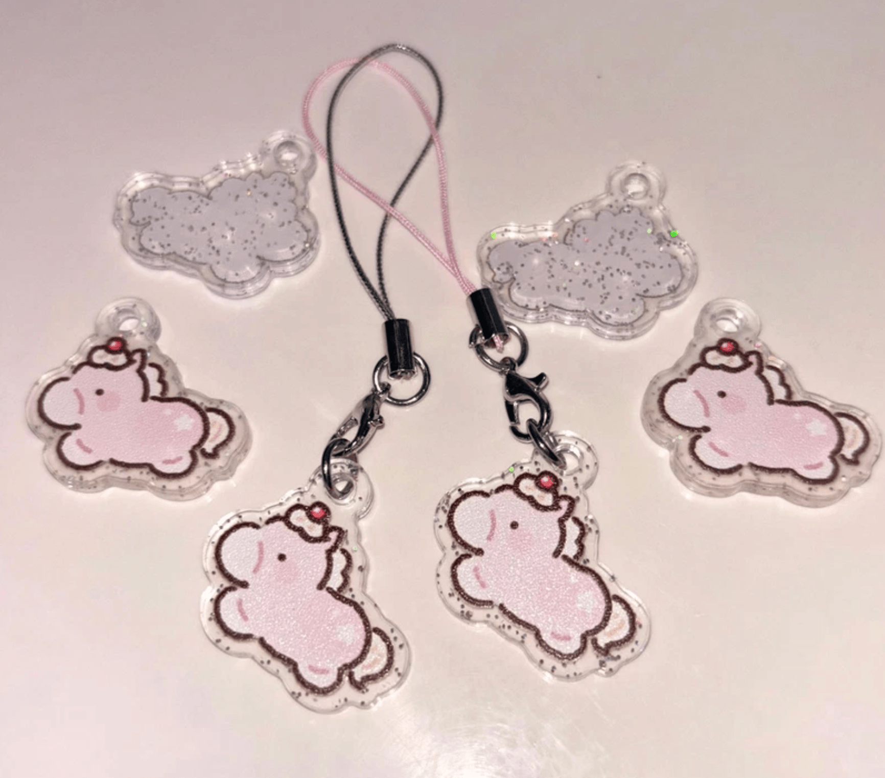 [SY97] NEW Syom 'Strawberry Horse' Glitter Acrylic Keyring - Syomsyom__korean_sticker_stationery