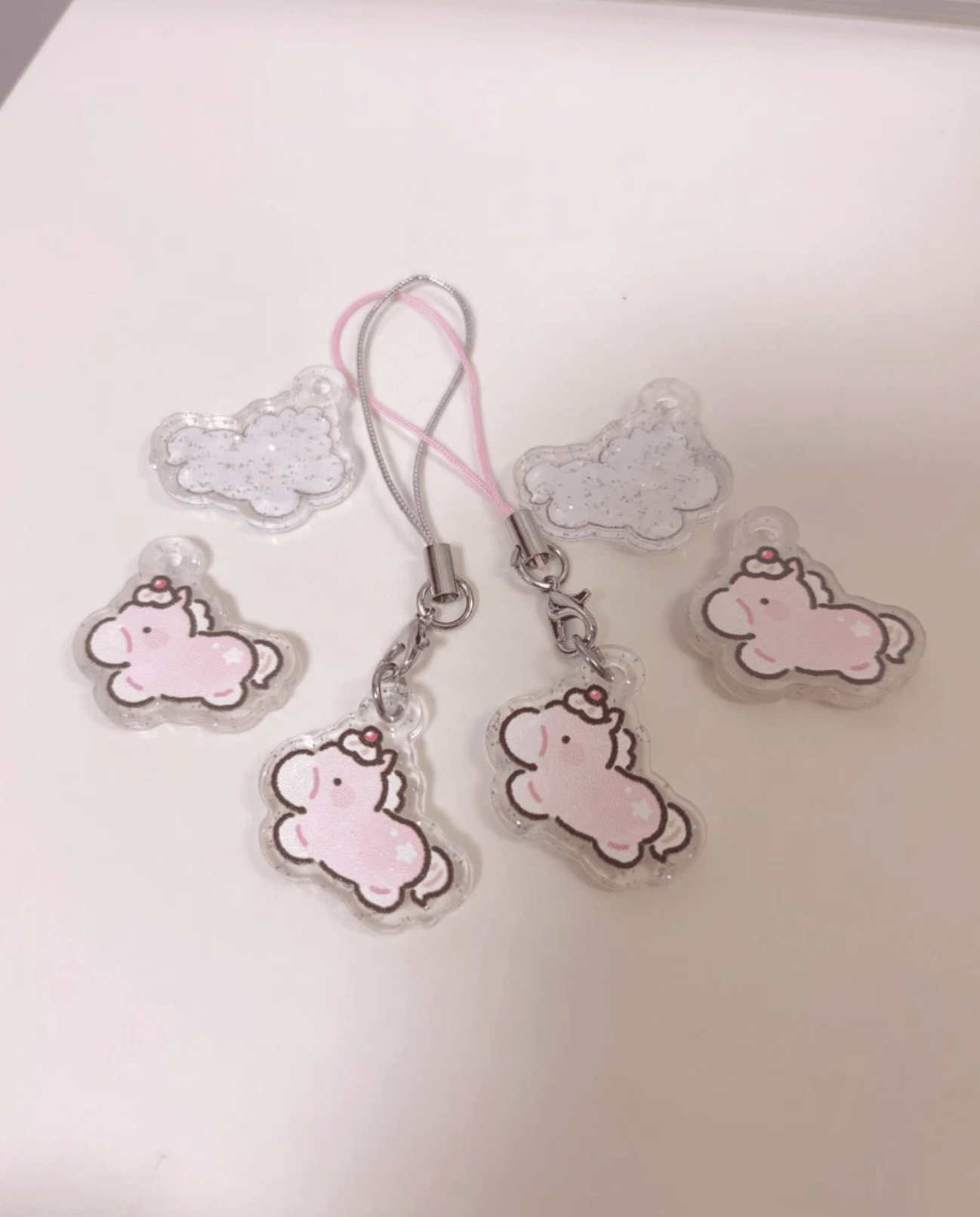[SY97] NEW Syom 'Strawberry Horse' Glitter Acrylic Keyring - Syomsyom__korean_sticker_stationery