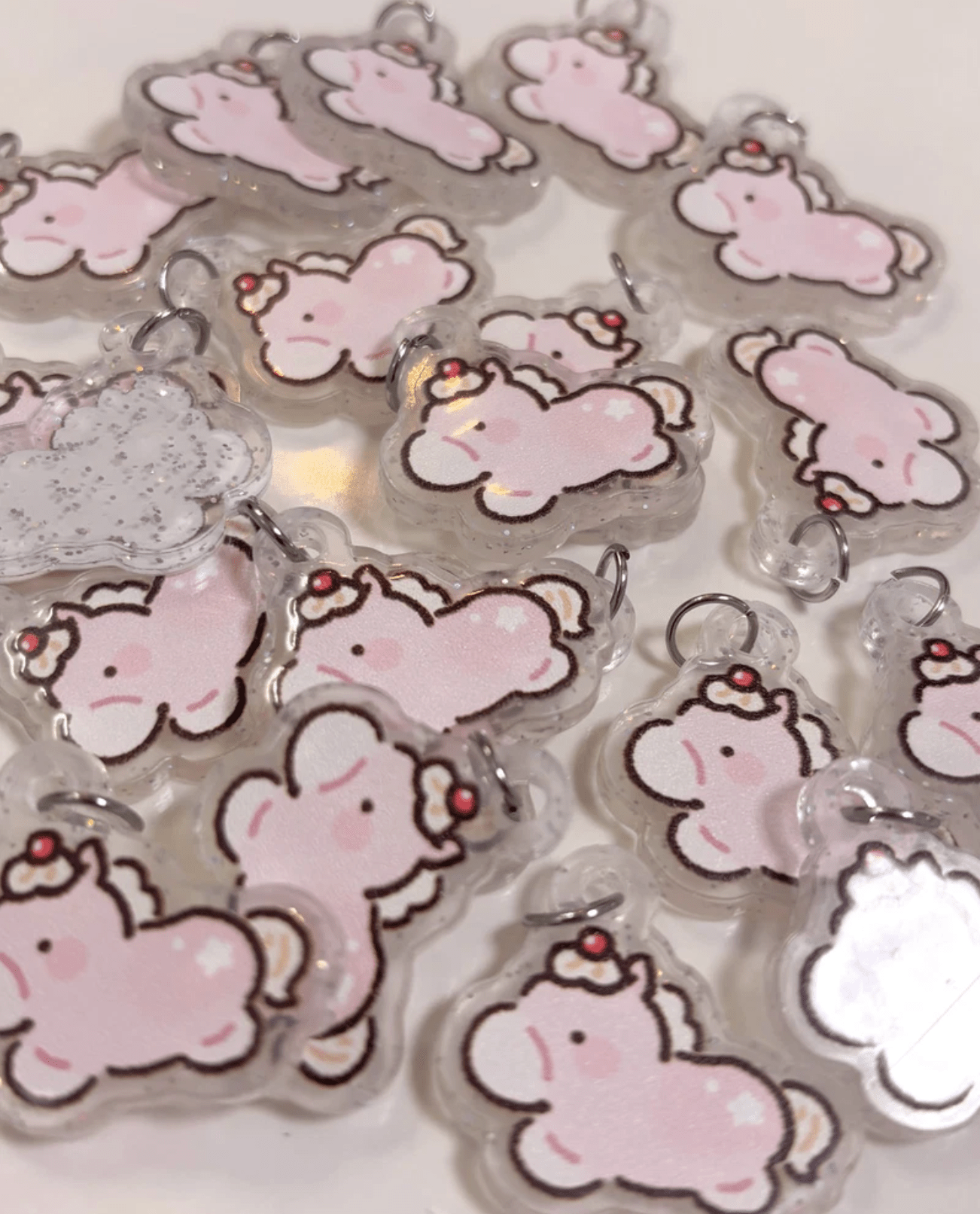 [SY97] NEW Syom 'Strawberry Horse' Glitter Acrylic Keyring - Syomsyom__korean_sticker_stationery