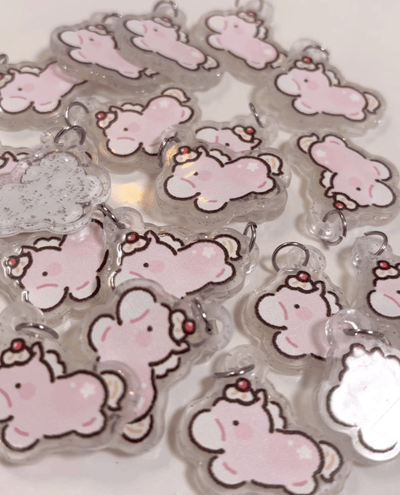 [SY97] NEW Syom 'Strawberry Horse' Glitter Acrylic Keyring - Syomsyom__korean_sticker_stationery
