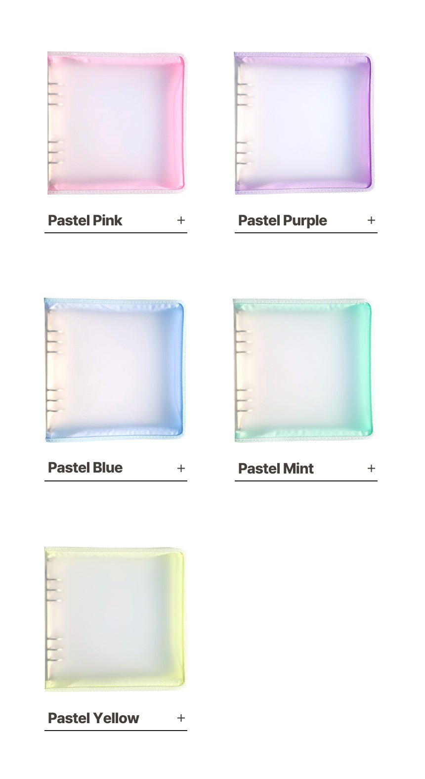 [YD01] Yudaeng A5 Wide 6 Ring Collector Zipper Pastel Binder (options) *LIMIT 2*** - Yudaeng_YD01S1 - Pink_korean_sticker_stationery