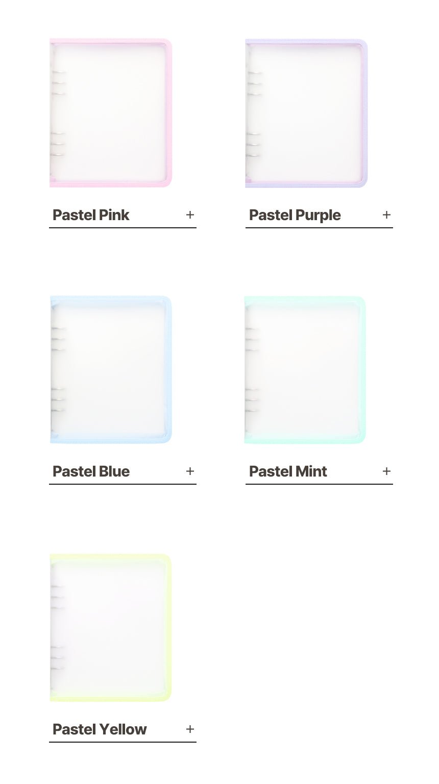 [YD02] Yudaeng A5 Medium 6 Ring Collector Zipper Pastel Binder (options) *LIMIT 2*** - Yudaeng_YD02S1 - Pink_korean_sticker_stationery